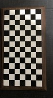 WOOD BASE WITH CHECKERED TOP DISPLAY BOTTOM