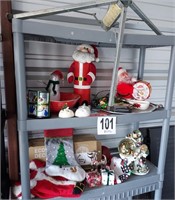 Christmas Items, Contents of (2) Shelves & Tree