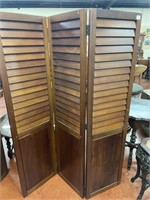 3 Panel Teak Shutter Room Divider