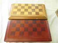 2pc Wood Case Chess / Checker Sets -1 Unused