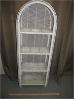 Mid Century Arched Wicker Shelf Stand