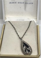 Black Hills sterling silver onyx necklace