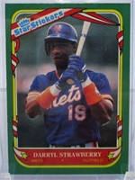 1987 Fleer Darryl Strawberry Star Stickers Card