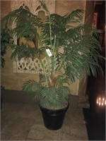 Composite planter with faux plant.  Planter 17x21