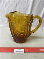 Amber Coin Glass Pitcher