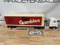 Vintage Processed Plastic toy semi truck trailer