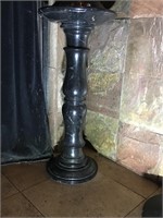Marbled stone pedestal heavy side table. Some