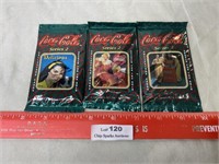 Lot of Three 8 Packs of Coca-Cola Trading Cards
