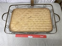 Metal and Wicker Tray