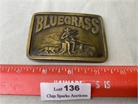 Brass Bluegrass Belt Buckle Indiana Metal Craft