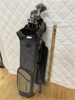Trail Pak Golf Bag with Several Merit Clubs