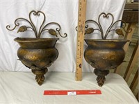Pair of Matching Metal Wall Decor Items