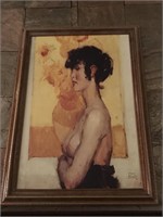Isaac Israels - Woman before Sunflowers - Framed