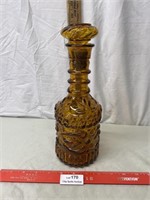 Amber Glass Liqour Bottle with Lid