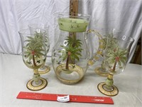 5 Piece Pitcher and Glass Lot