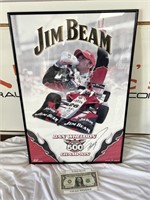 Framed Jim Beam advertising Dan Wheldon