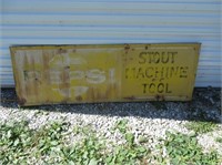 Vintage Pepsi Stout Machine Tool Metal Sign 54 x 8
