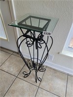 GLASS TOP END TABLE / PLANT STAND