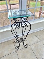 GLASS TOP END TABLE / PLANT STAND