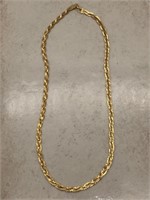 14K Italian Yellow Gold Braided Serpentine Chain