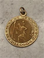14K St. Christopher Protect Us Charm