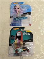 (2) Disney Hot Wheels Elsa & Sally