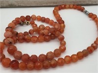 2pc Faceted Peach Beaded Necklaces