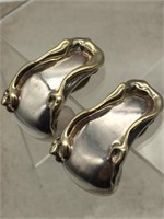 Sterling Silver JE Electroform Modernist Earrings