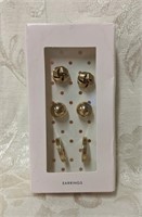Gift box of (3) Gold Toned Earrings