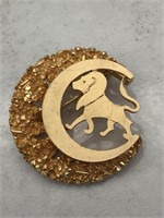 Rare Boucher Zodiac Leo Gold-Tone Brooch Pin
