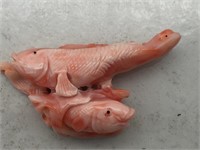 Expertly Carved Coral Fish Pendant Piece