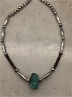 Modernist Sterling Silver Turquoise Necklace