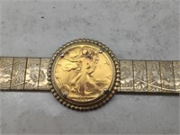 1943 Golden Walking Liberty Coin Bracelet