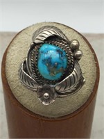 Sterling Ray Tafoya Turquoise Old Pawn Ring