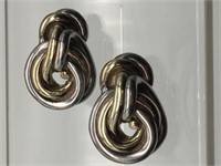 Vtg Sterling Silver Electroform Modernist Earrings