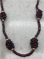 Purple Art Glass Garnet Style Fancy Necklace