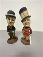 2 Chalk Figurines WC Fields & Charlie Chaplin
