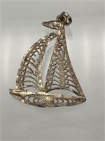 Textured Sterling Silver Sailboat Pendant