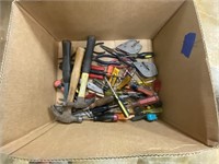 Box full of Screw Drivers Hammers Fencing Pliers