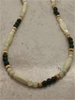 Lovely Mother-of-Pearl & Prehnite Long Necklace