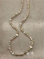 Genuine Cultured Long Rice Pearl Necklace