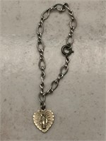 Vintage Sterling Silver Catholic Charm Bracelet