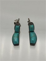Vintage Sterling Silver Turquoise Taxco Earrings