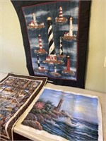 Numbered canvas painting lighthouse