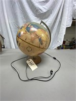 Vintage Lighted  Globe on Stand