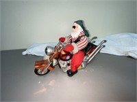 Décor Santa Riding Motorcycle