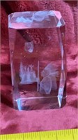3D Laser etched glass paperweight Native American