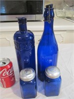 Cobalt Blue Bottles and Shakers