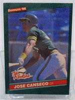 1986 Donruss Jose Canseco Rookie Baseball Card