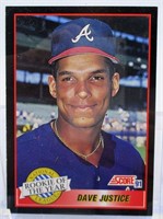 1991 Score Dave Justice Baseball Card